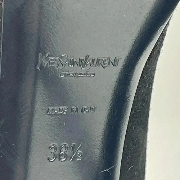 Yves Saint Laurent Black Suede High Heels 4" - Picture 6 of 11